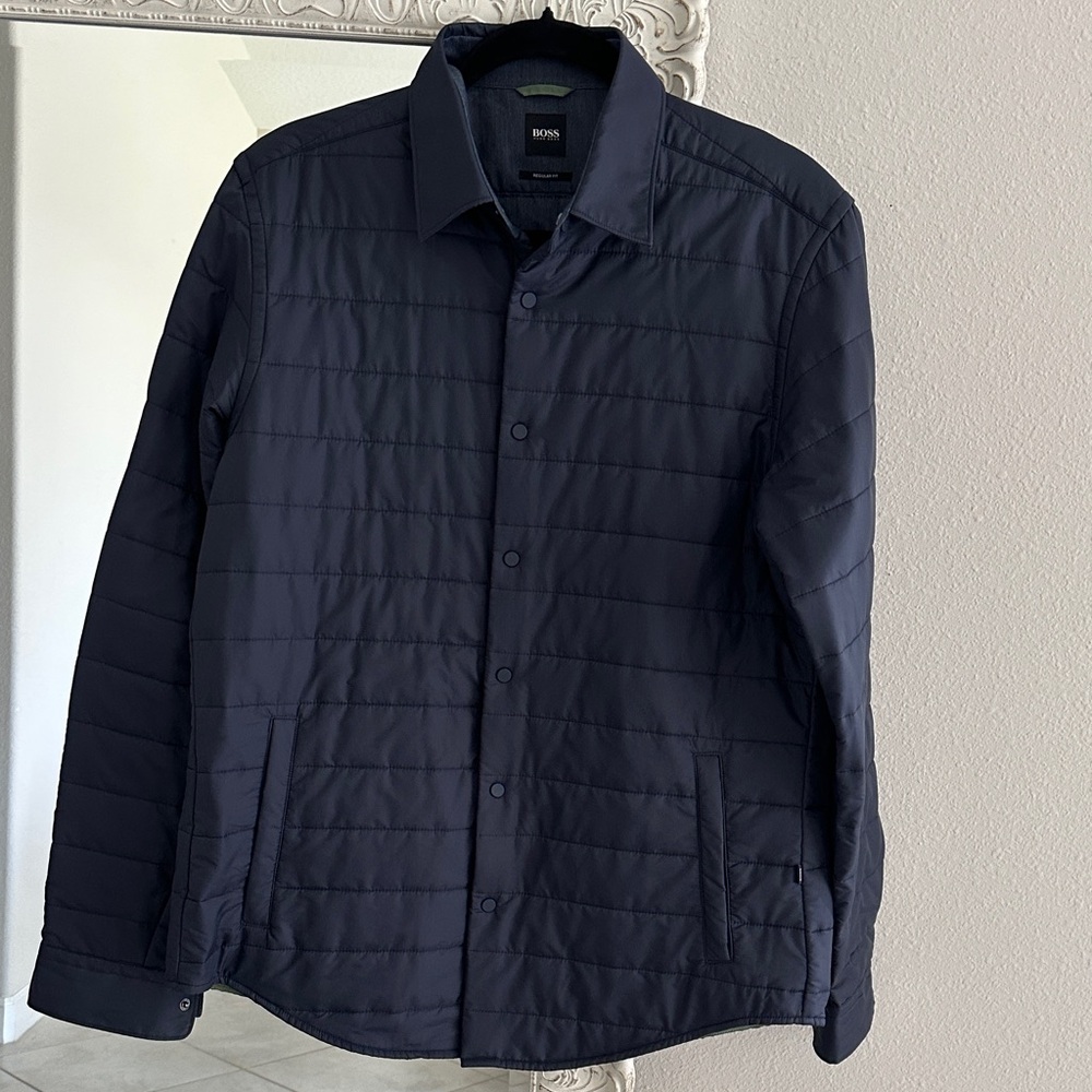 Boss Men's Dark Blue Lightweight Quilted Jacket